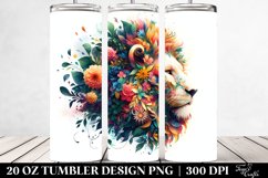 Abstract Vibrant Lion of Plant Leaves and Flowers. 20 oz Product Image 2
