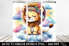 20 Oz Tumbler Sublimation | Smiling Baby Lion Cloud | Product Image 2