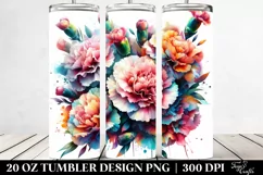 Colorful Carnation Abstract Watercolor 20 Oz Tumbler Product Image 2