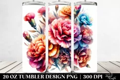Colorful Carnation Abstract Watercolor 20 Oz Tumbler Product Image 2
