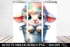 20 Oz Tumbler Sublimation | Smiling Baby Lamb Bucket | Product Image 2