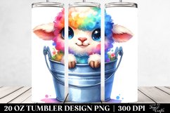20 Oz Tumbler Sublimation | Smiling Baby Lamb Bucket | Product Image 2