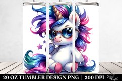 Cute Baby Unicorn Posed Happily | 20 oz Tumbler Product Image 2