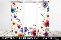Centered Watercolor Wild Flowers | 20 Oz Tumbler Product Image 2