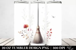 Simple Broomstick Watercolor Image | 20 oz Tumbler Product Image 2