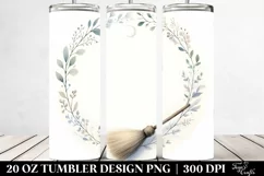 Simple Broomstick Watercolor Image | 20 oz Tumbler Product Image 2