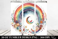 Colorful Watercolor Whimsical Rainbow | 20 Oz Tumbler Product Image 2