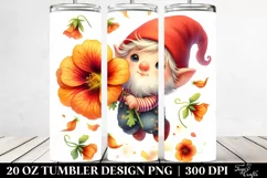 Floating Gnome Nasturtium | 20 Oz Tumbler Product Image 2