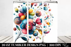 Watercolor Whimsical Flower | 20 Oz Tumbler Product Image 2