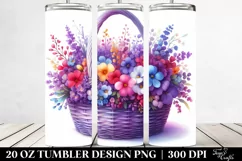 20 Oz Tumbler Sublimation | Colorful Violet Basket | Product Image 2