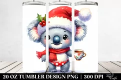 Happy Koala with Tea Cup, Transparent 20 Oz Tumbler Product Image 2