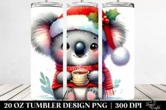 Happy Koala with Tea Cup, Transparent 20 Oz Tumbler Product Image 2
