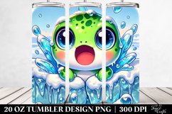 Excited Baby Frog Clipart, High-Res 20 Oz Tumbler Product Image 2