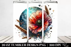 Shiny Stained Poppy Tumbler | 20 Oz Product Image 2