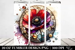 Vibrant Stained Poppy Tumbler | 20 Oz Product Image 2