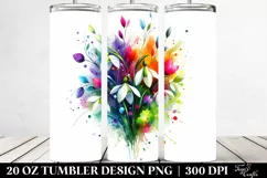 Colorful Snowdrop Bouquet Tumbler | 20 Oz Product Image 2