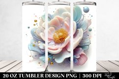 Glossy Anemone Watercolor Clipart 20 Oz Tumbler Product Image 2