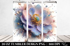 Glossy Anemone Watercolor Clipart 20 Oz Tumbler Product Image 2