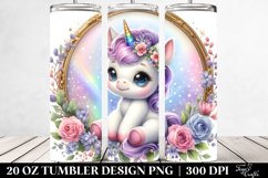 Cute Baby Unicorn Pastel Clipart | 20 oz Tumbler Product Image 2