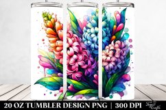 20 Oz Tumbler Sublimation | Colorful Hyacinth | Watercolor Product Image 2