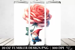 Cute Floating Rose Gnome Tumbler | 20 Oz Product Image 2