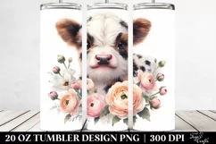 Highland Cow Ranunculus Tumbler | 20 Oz Product Image 2