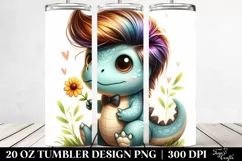 Proud Baby Dinosaur with Flower, Transparent 20 Oz Tumbler Product Image 2