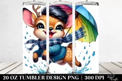 Happy Cute Deer Watercolor 20 Oz Tumbler Product Image 2