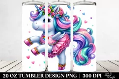 Unicorn Vibrant Drawing | 20 oz Tumbler Product Image 2