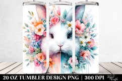Vibrant Pastel Bunny of Flowers. 20 oz Tumbler Design Product Image 2