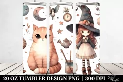 Retro Quirky Witch Cat | 20 oz Tumbler Product Image 2