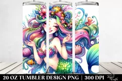 Smiling Mermaid Drawing | 20 oz Tumbler Product Image 2