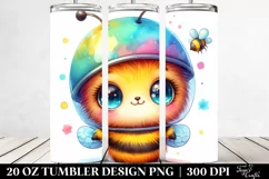 20 Oz Tumbler Sublimation | Cute Baby Bee Helmet Product Image 2