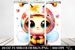 20 Oz Tumbler Sublimation | Cute Baby Bee Helmet Product Image 2