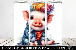 Sitting Cute Pig Watercolor 20 Oz Tumbler Product Image 2