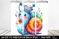Watercolor Snail Sailor | 20 Oz Tumbler Product Image 2