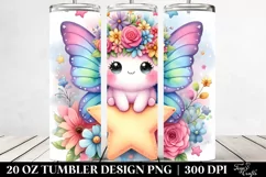 Adorned Cute Butterfly Watercolor 20 Oz Tumbler Product Image 2