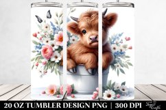 Baby Highland Cow Sitting Vase | 20 Oz Tumbler Product Image 2