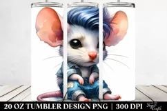 Sitting Cute Mouse Watercolor 20 Oz Tumbler Product Image 2