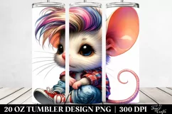 Sitting Cute Mouse Watercolor 20 Oz Tumbler Product Image 2