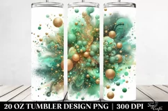 Colorful Greenish Glittery Background | 20 Oz Tumbler Product Image 2