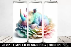 Pastel Rhino Sleeping Colorful | 20 Oz Tumbler Product Image 2