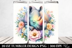 Colorful Rhino Painting | 20 oz Tumbler Product Image 2