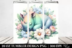 Pastel Rhino Sleeping Colorful | 20 Oz Tumbler Product Image 2