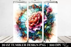 20 Oz Tumbler Sublimation | Colorful Carnation Stained Product Image 2