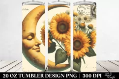 Vintage Postcard Half Moon Sunflowers Tumbler Product Image 2