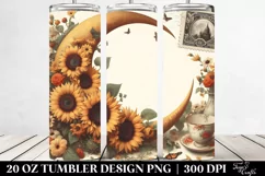 Vintage Postcard Half Moon Sunflowers Tumbler Product Image 2