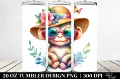 Watercolor Cute Baby Monkey | 20 Oz Tumbler Product Image 2