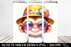 Watercolor Cute Baby Monkey | 20 Oz Tumbler Product Image 2