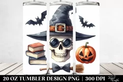 Simple Halloween Skull Clipart, High-Res 20 Oz Tumbler Product Image 2